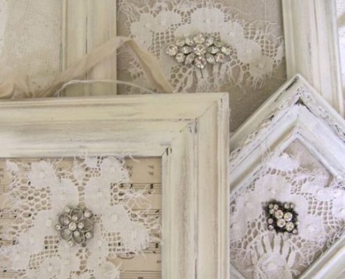 quadro fatto con abito da sposa